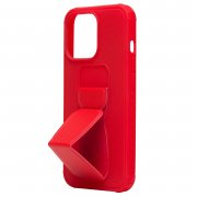 Чехол-накладка PC058 для Apple iPhone 13 Pro с подставкой и магнитом (красная) — 2