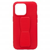 Чехол-накладка PC058 для Apple iPhone 13 Pro с подставкой и магнитом (красная) — 1