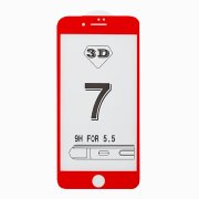 Защитное стекло для Apple iPhone 8 Plus (полное покрытие) (красное)