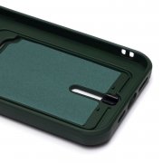 Чехол-накладка SC304 с картхолдером для Apple iPhone 14 Plus (темно-зеленая) — 3