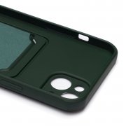 Чехол-накладка SC304 с картхолдером для Apple iPhone 14 Plus (темно-зеленая) — 2