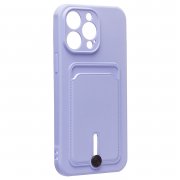 Чехол-накладка SC304 с картхолдером для Apple iPhone 14 Pro Max (светло-лиловая) — 2