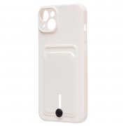 Чехол-накладка SC304 с картхолдером для Apple iPhone 14 Plus (белая) — 3