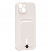 Чехол-накладка SC304 с картхолдером для Apple iPhone 14 Plus (белая) — 2