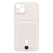 Чехол-накладка SC304 с картхолдером для Apple iPhone 14 Plus (белая) — 1