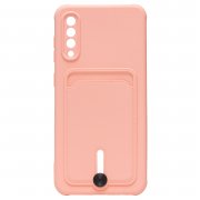Чехол-накладка - SC304 с картхолдером для Samsung Galaxy A30s (A307F) (светло-розовая) (208732) — 1