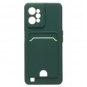 Чехол-накладка - SC315 с картхолдером для Realme C31 (темно-зеленая) — 1