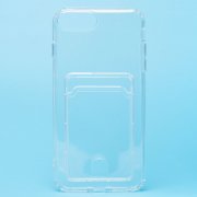 Чехол-накладка - SC276 с картхолдером для Apple iPhone 7 Plus (прозрачная) — 1