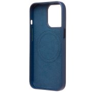 Чехол-накладка - SM002 экокожа SafeMag для Apple iPhone 13 Pro (темно-синяя) — 2