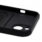 Чехол-накладка - SC304 с картхолдером для Apple iPhone 14 (черная) — 3