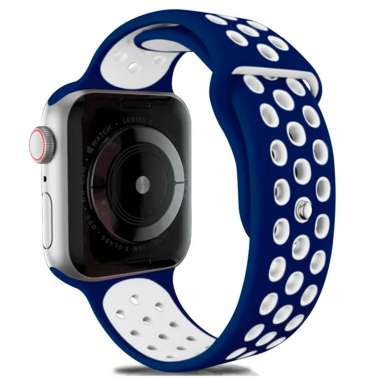 Ремешок для Apple Watch 42 mm Sport Loop (бело-синий) &mdash; 1